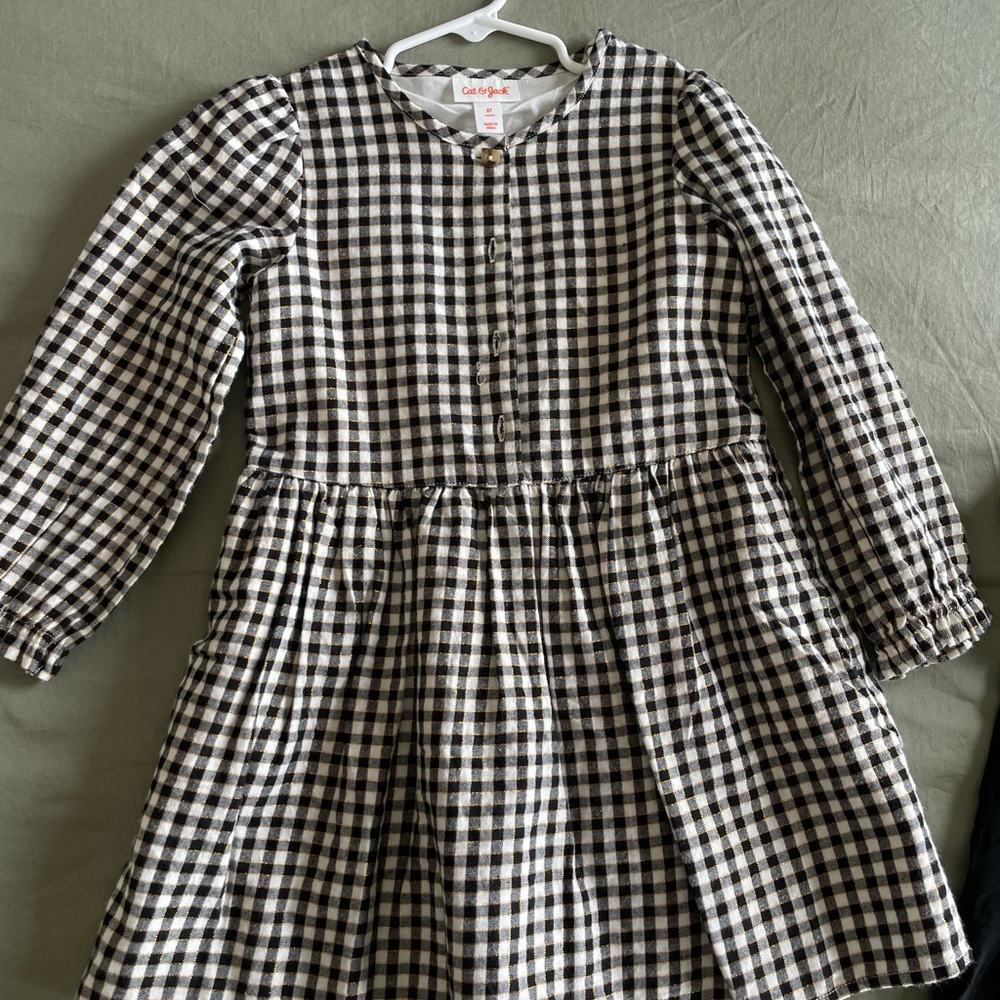 [Cat and Jack] NWOT Girls' Black and White Checkered Dress - 5T